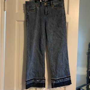Karl Lagerfeld Paris Distressed Hem Flare Jeans